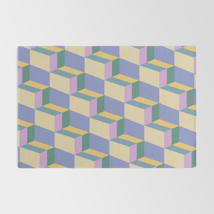 Cuboid Geometric Abstract Shapes Pattern XVI Rug Gallery Image 2