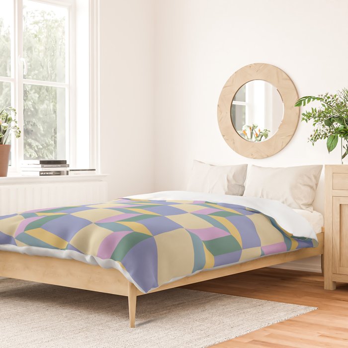 Cuboid Geometric Abstract Shapes Pattern XVI Duvet Cover Gallery Image 2