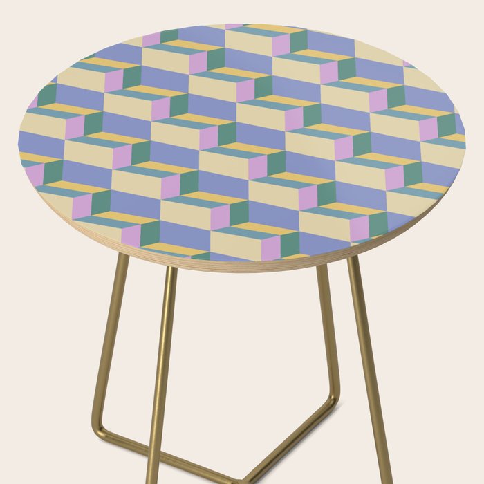 Cuboid Geometric Abstract Shapes Pattern XVI Side Table Gallery Image 2