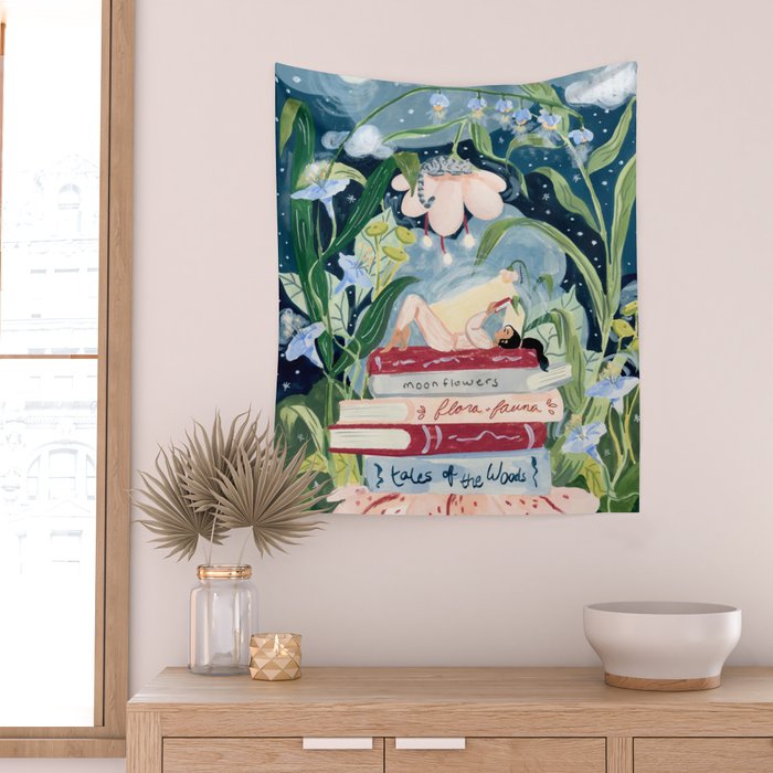 Night Reading Wall Tapestry Gallery Image 2