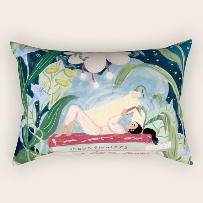 Night Reading Rectangular Pillow Gallery Image 1