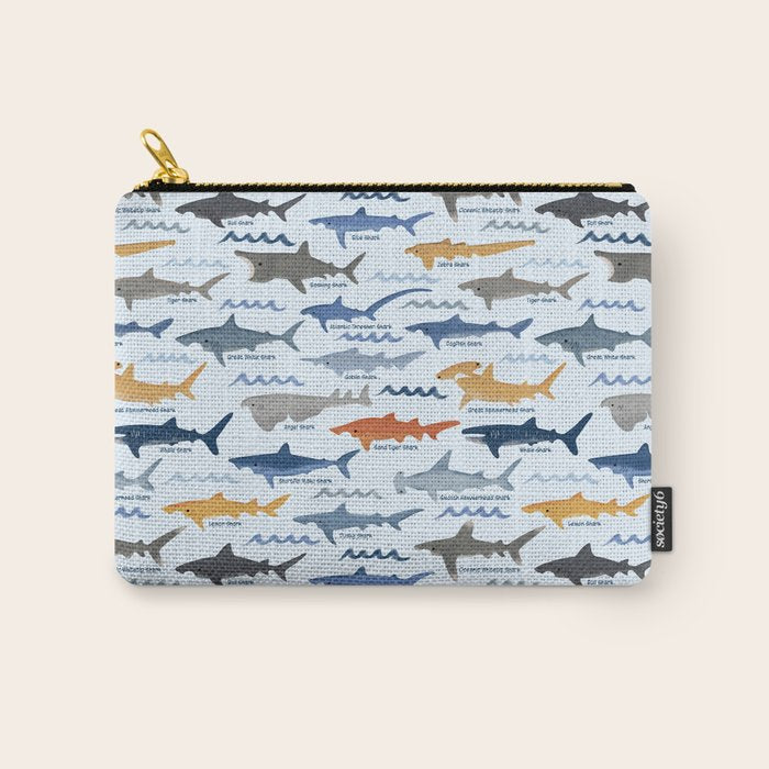Shark Species Identification Chart Carry All Pouch Gallery Image 1