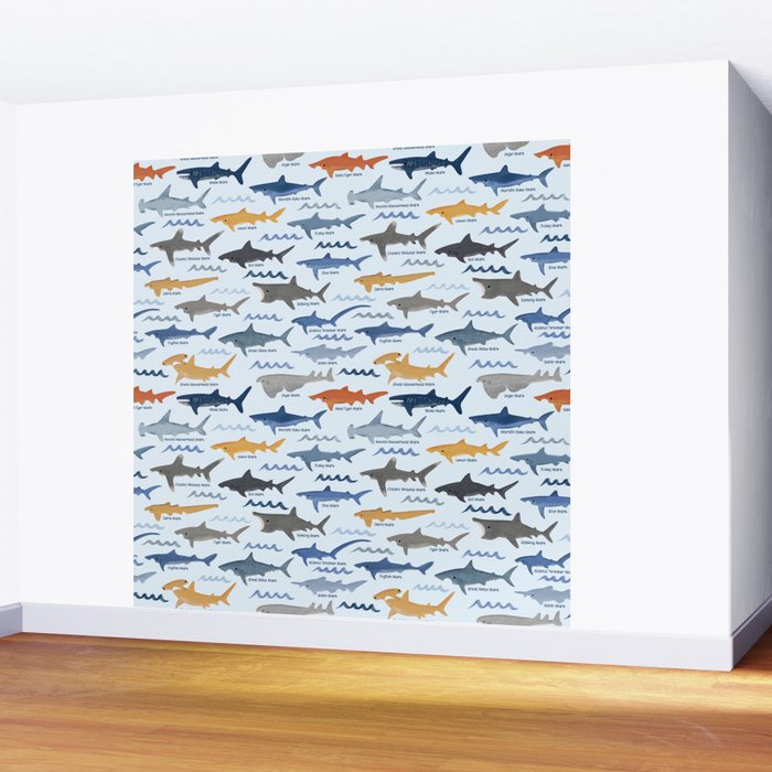 Shark Species Identification Chart Wall Mural Gallery Image 2