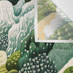 Japanese Painting Maximalist Art Outdoor Poster Sage Green Polkadot Pattern Botanical Wall Art Wall Tapestry Gallery Image 3
