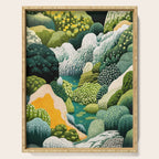 Japanese Painting Maximalist Art Outdoor Poster Sage Green Polkadot Pattern Botanical Wall Art Serving Tray Gallery Image 1