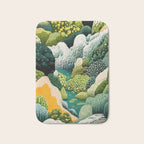 Japanese Painting Maximalist Art Outdoor Poster Sage Green Polkadot Pattern Botanical Wall Art Bath Mat Gallery Image 1