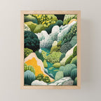 Japanese Painting Maximalist Art Outdoor Poster Sage Green Polkadot Pattern Botanical Wall Art Mini Art Print Gallery Image 1