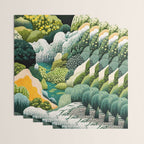 Japanese Painting Maximalist Art Outdoor Poster Sage Green Polkadot Pattern Botanical Wall Art Wrapping Paper Gallery Image 3