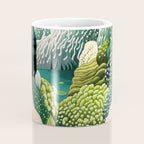 Japanese Painting Maximalist Art Outdoor Poster Sage Green Polkadot Pattern Botanical Wall Art Coffee Mug Gallery Image 4