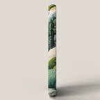 Japanese Painting Maximalist Art Outdoor Poster Sage Green Polkadot Pattern Botanical Wall Art iPhone Case Gallery Image 2