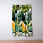 Japanese Painting Maximalist Art Outdoor Poster Sage Green Polkadot Pattern Botanical Wall Art Window Curtain Gallery Image 3