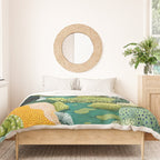 Japanese Painting Maximalist Art Outdoor Poster Sage Green Polkadot Pattern Botanical Wall Art Duvet Cover Gallery Image 3