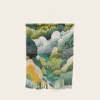 Japanese Painting Maximalist Art Outdoor Poster Sage Green Polkadot Pattern Botanical Wall Art Wall Hanging Gallery Image 1