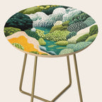 Japanese Painting Maximalist Art Outdoor Poster Sage Green Polkadot Pattern Botanical Wall Art Side Table Gallery Image 2