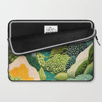 Japanese Painting Maximalist Art Outdoor Poster Sage Green Polkadot Pattern Botanical Wall Art Laptop Sleeve Gallery Image 2
