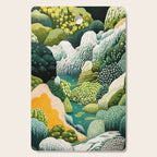 Japanese Painting Maximalist Art Outdoor Poster Sage Green Polkadot Pattern Botanical Wall Art Cutting Board Gallery Image 1