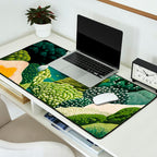 Japanese Painting Maximalist Art Outdoor Poster Sage Green Polkadot Pattern Botanical Wall Art Desk Mat Gallery Image 2