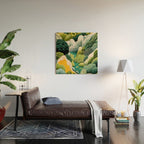 Japanese Painting Maximalist Art Outdoor Poster Sage Green Polkadot Pattern Botanical Wall Art Wood Wall Art Gallery Image 2