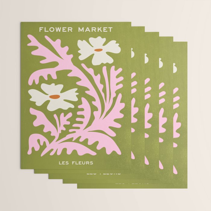 Wasabi & Cupid: Les Fleurs | Flower Market Color Series 10 Wrapping Paper Gallery Image 3