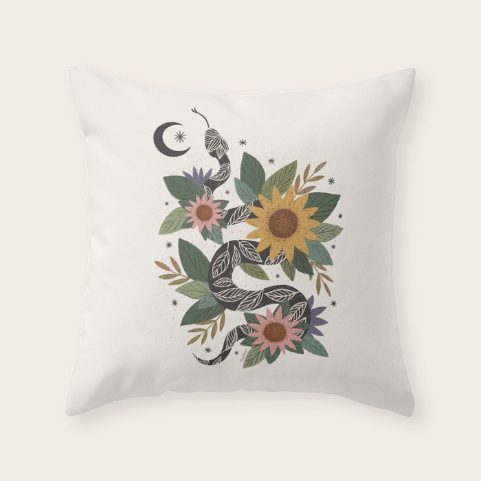  Year of the Snake - 2025 Calendar - Light Throw Pillow Gallery Image 1