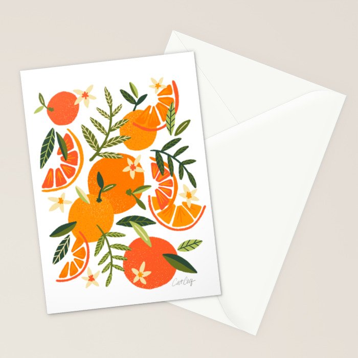 Orange Blooms - White Palette Stationery Card Gallery Image 2