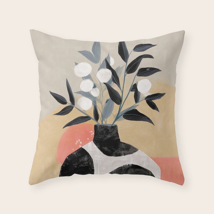 Sienna Blooms Throw Pillow Gallery Image 1