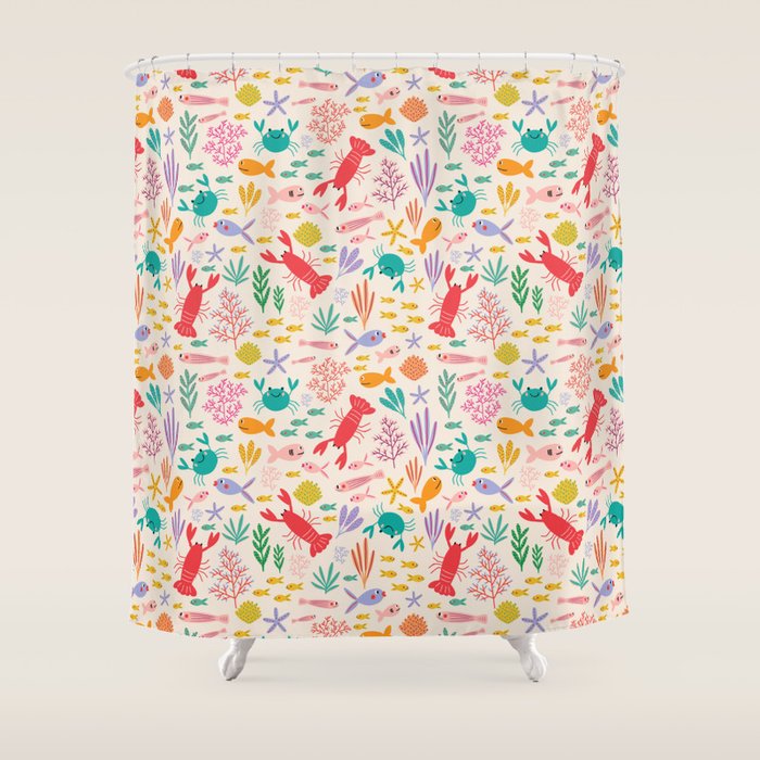 The Happy Ocean  Shower Curtain Gallery Image 1