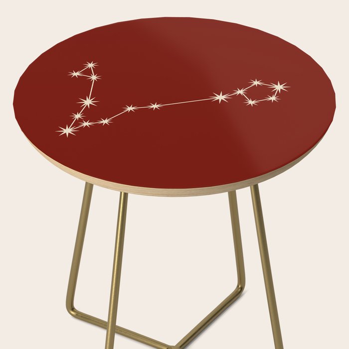 Pisces Zodiac Star Constellation Line Art Ruby Red Side Table Gallery Image 2