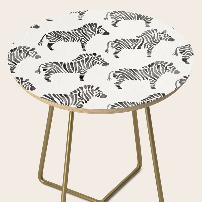 Zebras - Black & White Palette Side Table Gallery Image 2