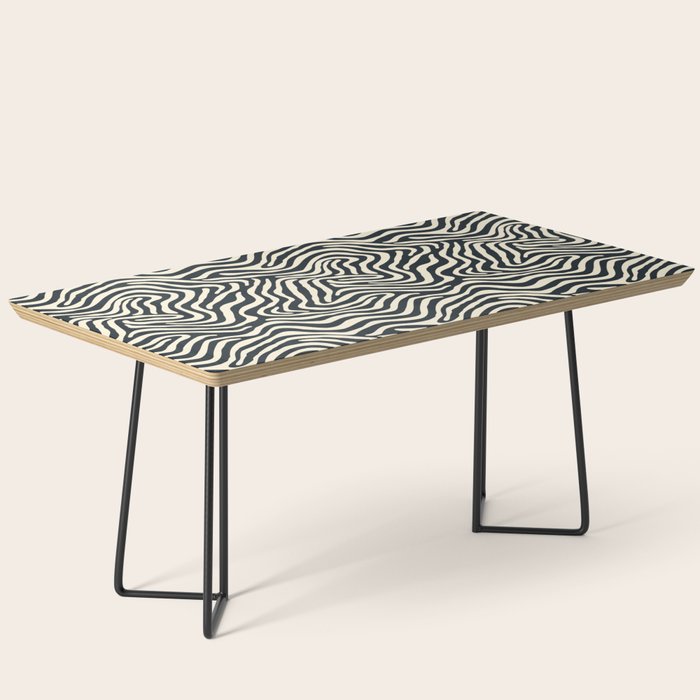 Abstract black and white stripe line pattern Coffee Table Gallery Image 1