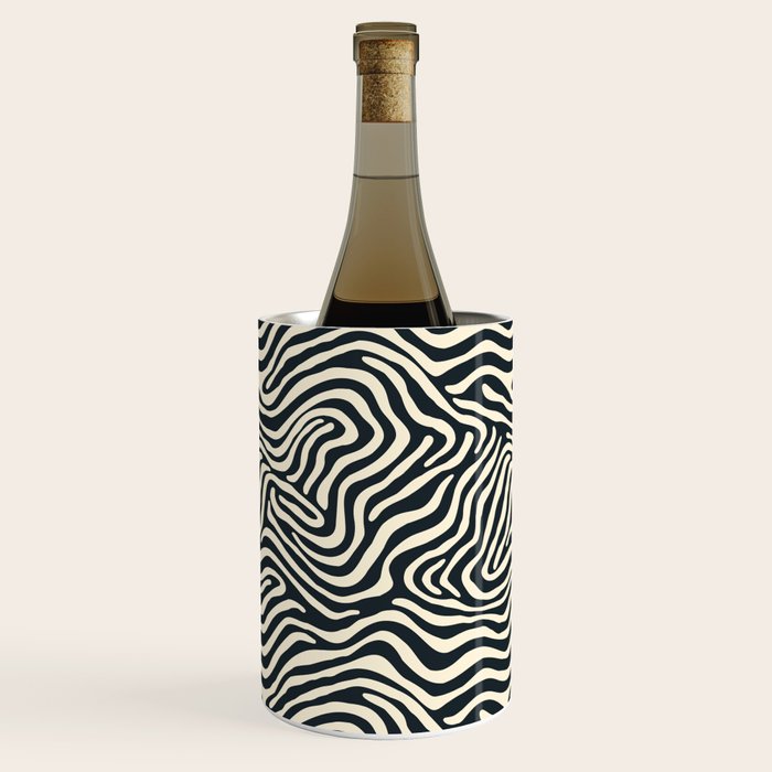 Abstract black and white stripe line pattern Wine Chiller Gallery Image 2
