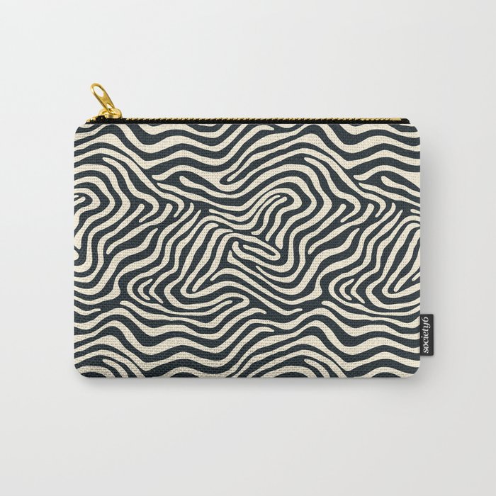 Abstract black and white stripe line pattern Carry All Pouch Gallery Image 1