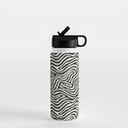 Abstract black and white stripe line pattern Water Bottle Gallery Image 1