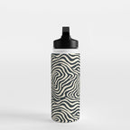 Abstract black and white stripe line pattern Water Bottle Gallery Image 3