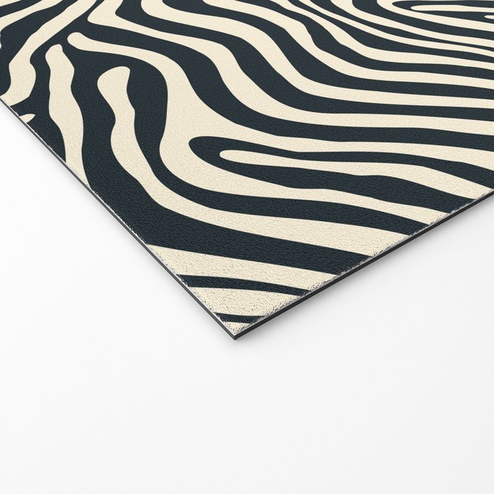 Abstract black and white stripe line pattern Welcome Mat Gallery Image 2