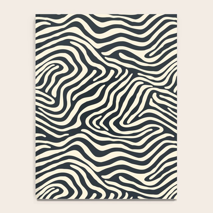 Abstract black and white stripe line pattern Notebook Gallery Image 4