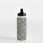 Abstract black and white stripe line pattern Water Bottle Gallery Image 2
