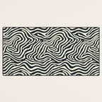 Abstract black and white stripe line pattern Desk Mat Gallery Image 3