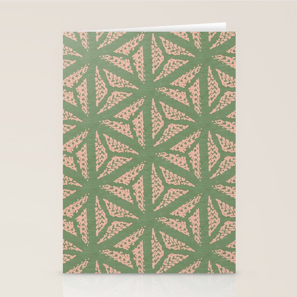 Threaded Geometric Green Peach Stationery Card Gallery Image 2