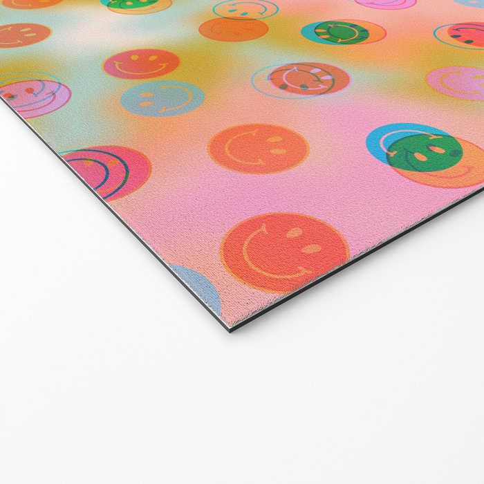 Tie Dye Smiley Face Stamp Print Welcome Mat Gallery Image 2