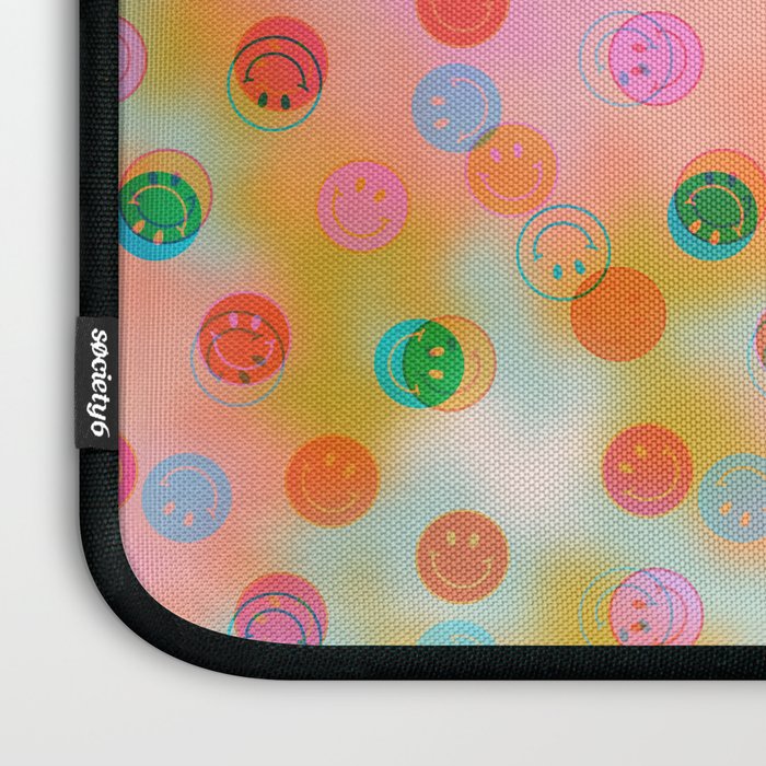 Tie Dye Smiley Face Stamp Print Laptop Sleeve Gallery Image 3