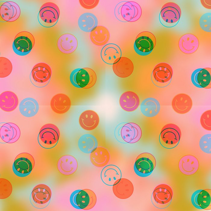Tie Dye Smiley Face Stamp Print Coffee Mug Gallery Image 2