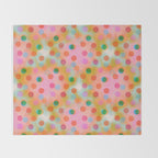 Tie Dye Smiley Face Stamp Print Throw Blanket Gallery Image 2