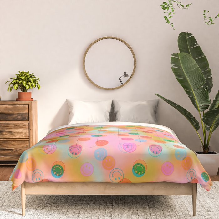 Tie Dye Smiley Face Stamp Print Comforter Gallery Image 3
