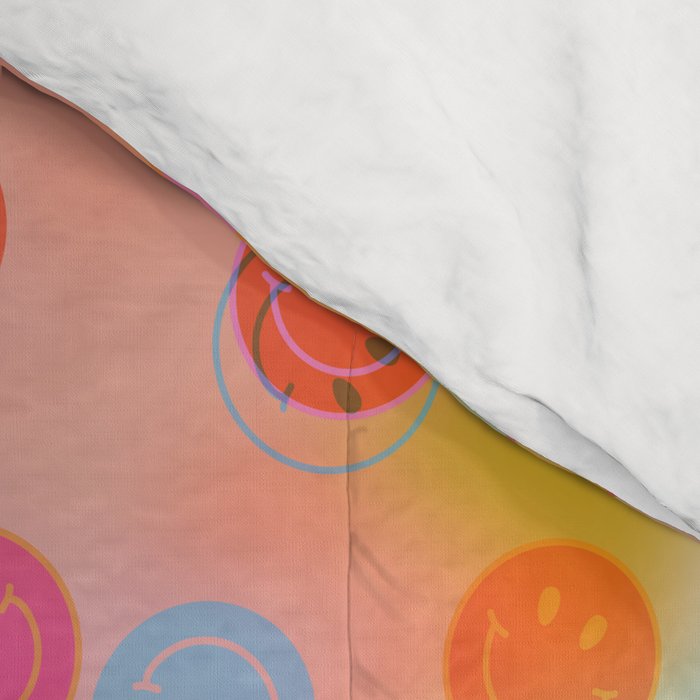 Tie Dye Smiley Face Stamp Print Comforter Gallery Image 4