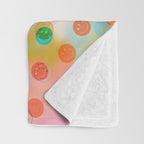 Tie Dye Smiley Face Stamp Print Throw Blanket Gallery Image 3