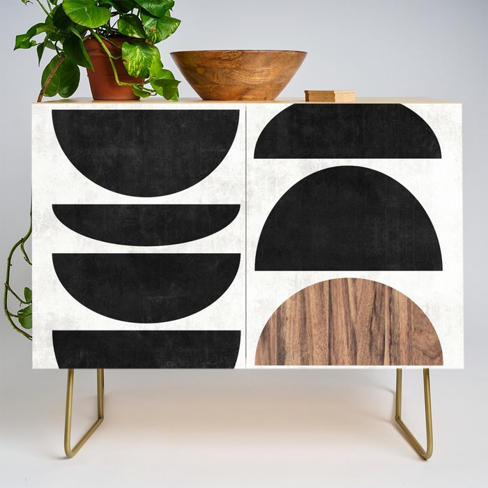 Mid-Century Modern Pattern No.7 - Concrete and Wood Credenza Gallery Image 1