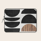 Mid-Century Modern Pattern No.7 - Concrete and Wood Laptop Sleeve Gallery Image 1