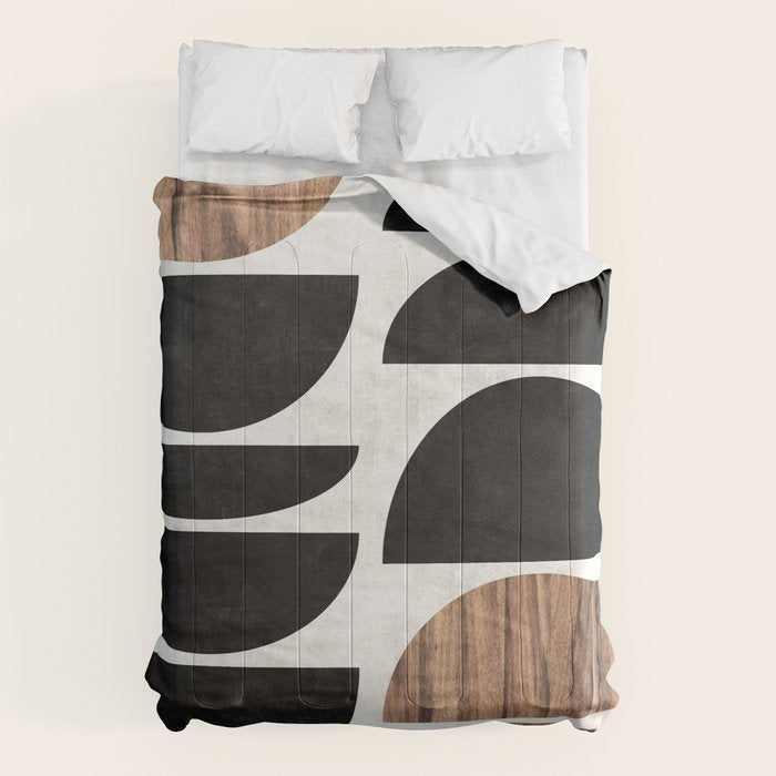 Mid-Century Modern Pattern No.7 - Concrete and Wood Comforter Gallery Image 6