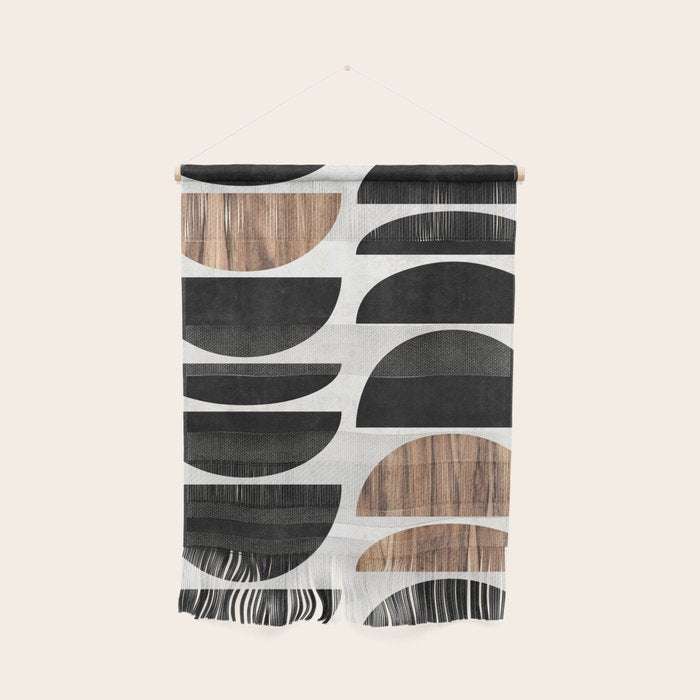 Mid-Century Modern Pattern No.7 - Concrete and Wood Wall Hanging Gallery Image 1
